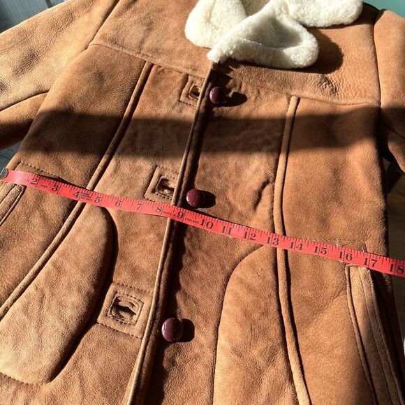 NWOT Genuine Mexican Handmade Suede Sherpa Shearling Coat - Picture 13 of 16